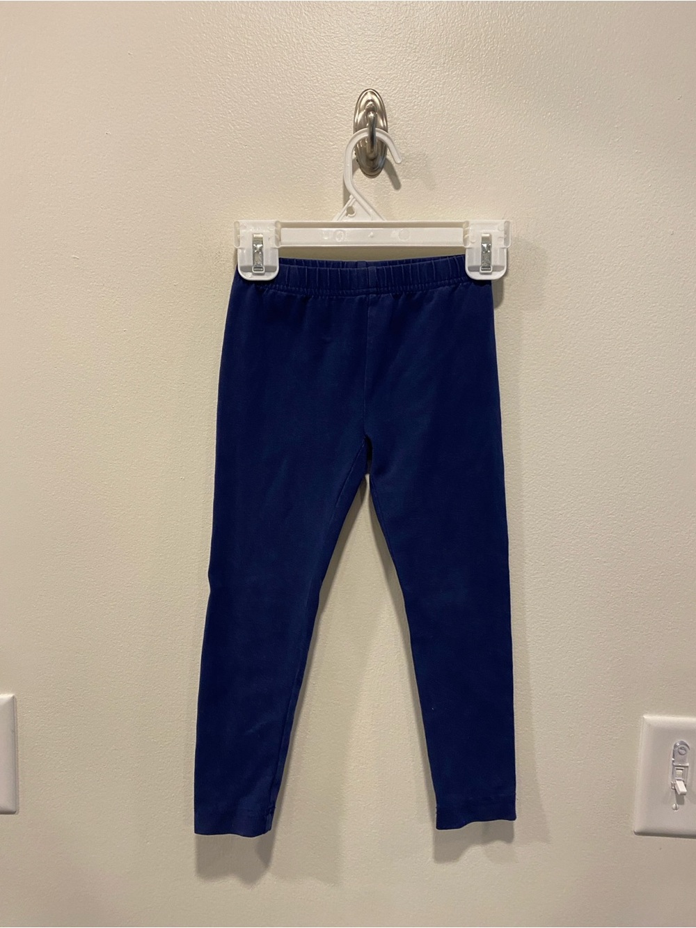 Hanna Andersson navy blue full length leggings elastic waistband girls 100 4t